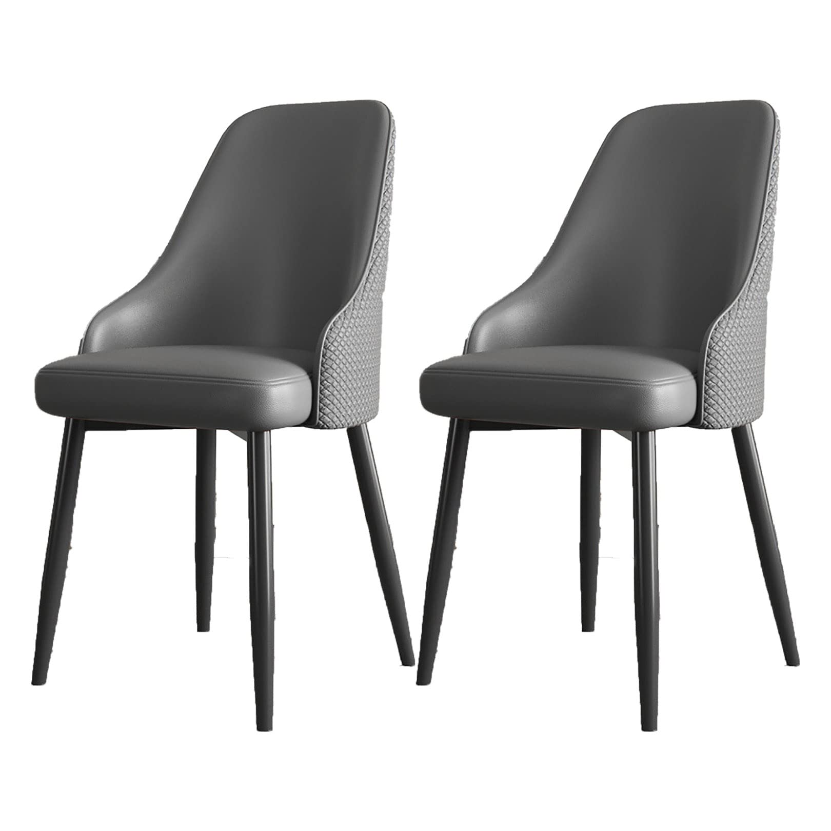 Chaise salle à manger PU anti-tache : lot de 2 chaises confortables pieds métal