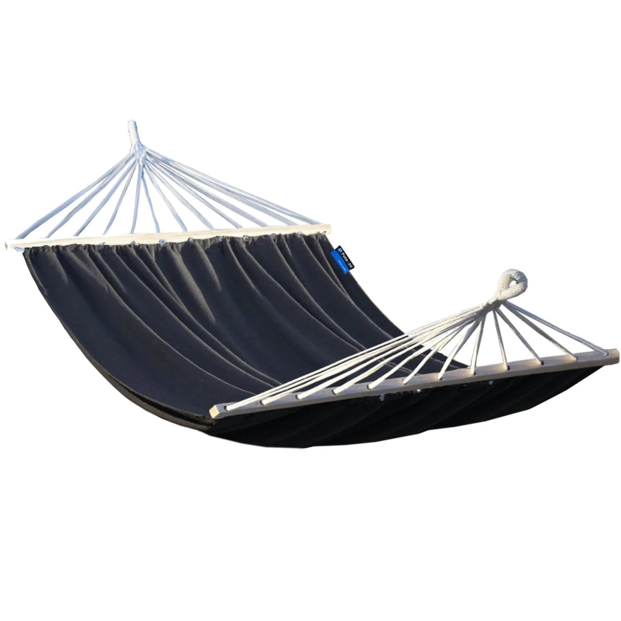 Potenza Hängematte Baumwolle Stabhängematte XXL 220 x 160 für 2 Personen, Belastbarkeit bis 200 kg Doppelhängematte (Grau)