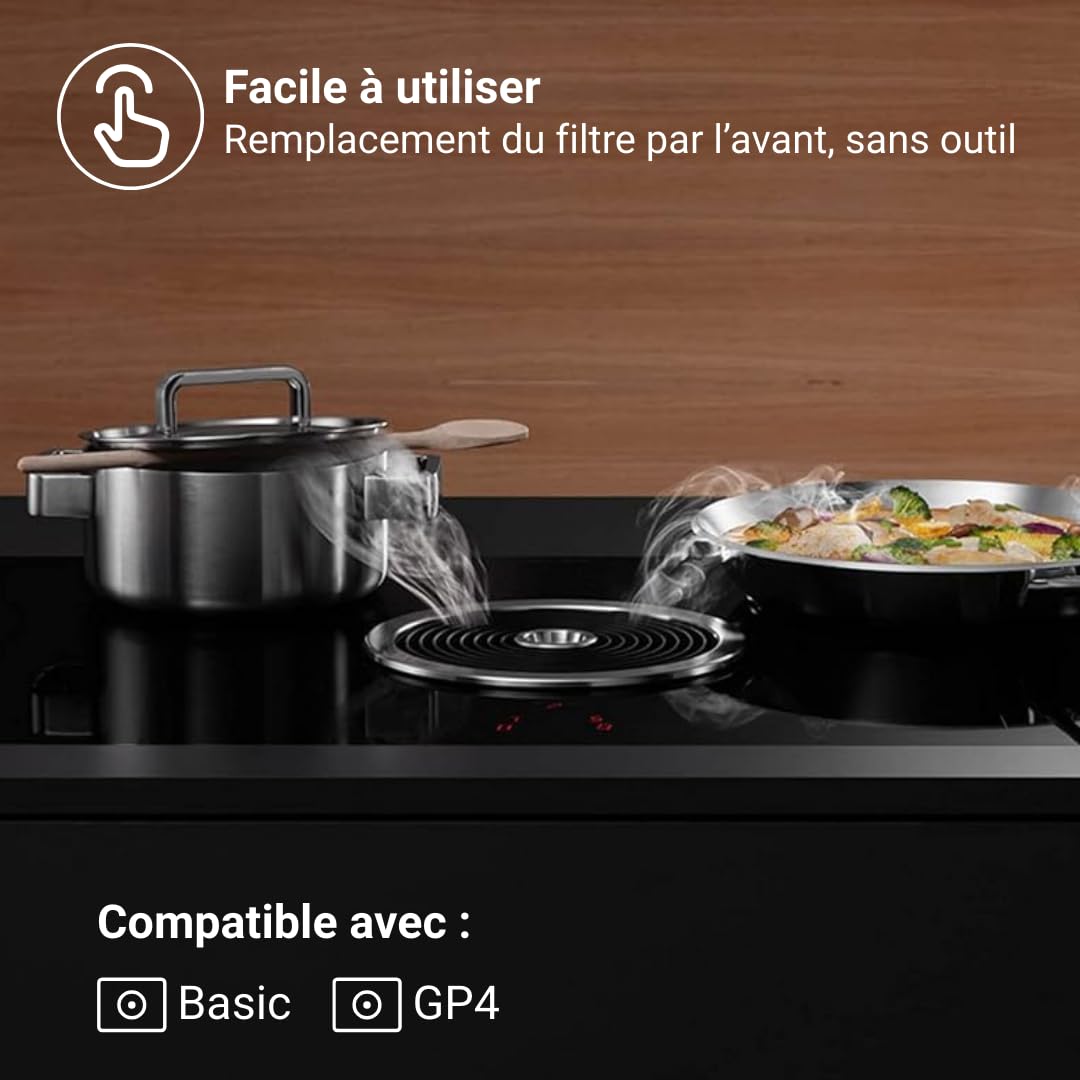 BORA BAKFS Jeu de filtres à Charbon Actif pour Hottes Basic et GP4 (BHU/BIU/BFIU), Filtres de Rechange d’Origine, 2 pièces