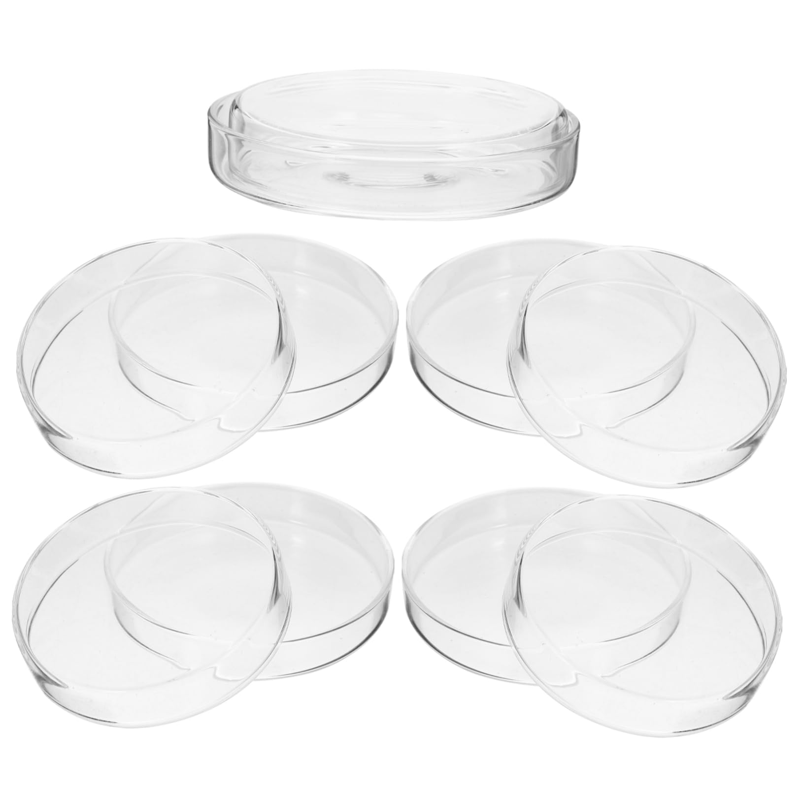 15piezas Placas De Vidrio De Tapa Dish De Transparente Para Uso Científico y Agar
