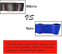 Vista 4 de Correa de puerta ajustable para Jeep Wrangler TJ YJ JK JKU JL JLU, Correa de limitación y verificación de puerta para Jeep Wrangler, Correa Azul