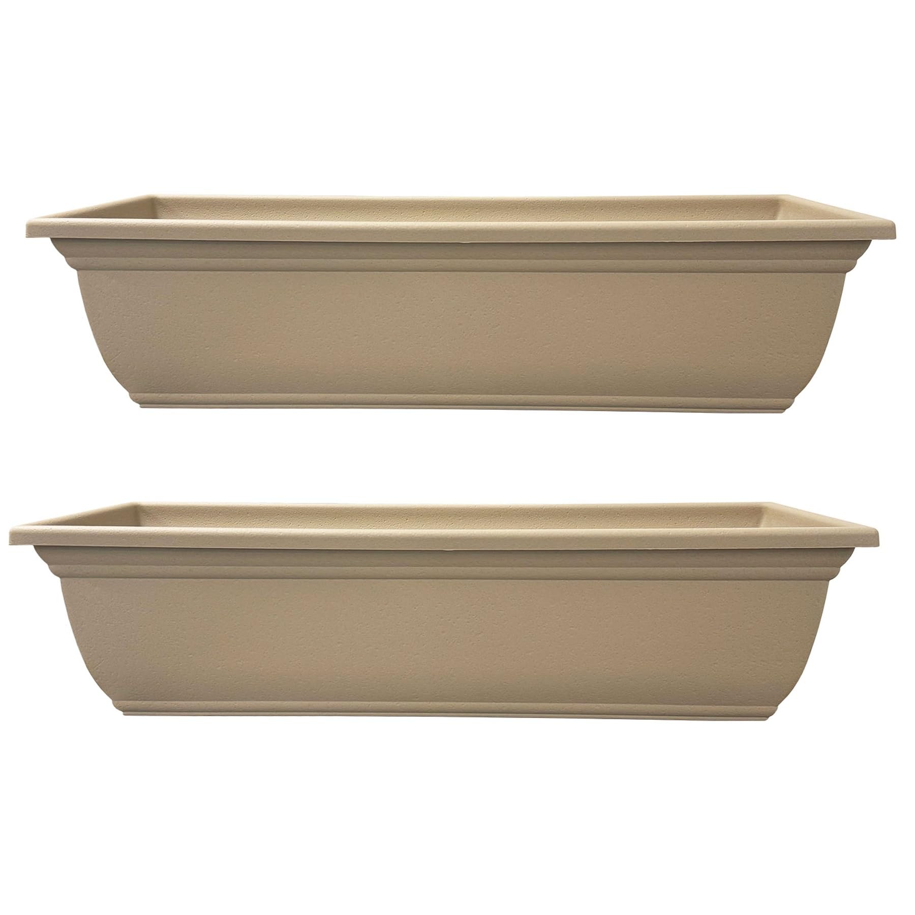 The HC Companies Mojave Window Planter Box, 24 Inch, Sandstone, 2-Pack