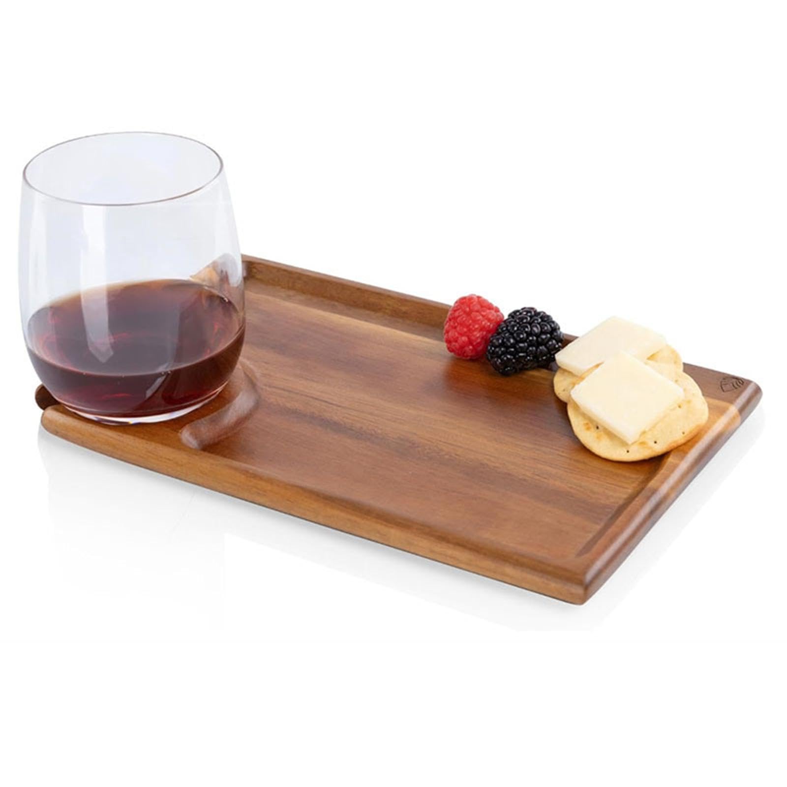 Bandeja de Madera para Servir con Soporte para Bebidas, Rectangular, para Aperitivos y quesos, Ideal para Fiestas, restaurantes, Snacks y Eventos. Bandeja versátil para Servir Snacks (rectan