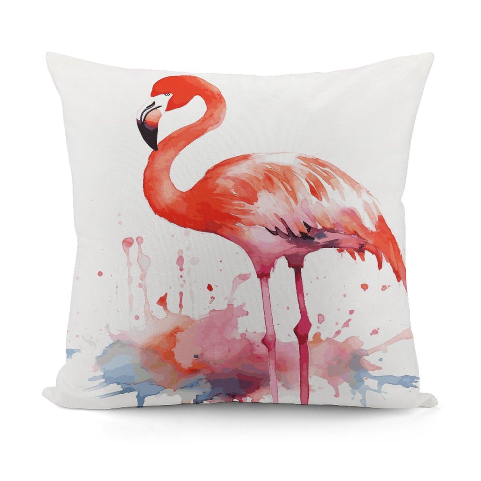 VstaDank Watercolor Flamingos Throw Pillow Covers 18x18 Inch Soft Couch Home Decor Cushion Cover Comfortable Plush Square Cushion Case Farmhouse Decorative Pillowcase for Living Couch