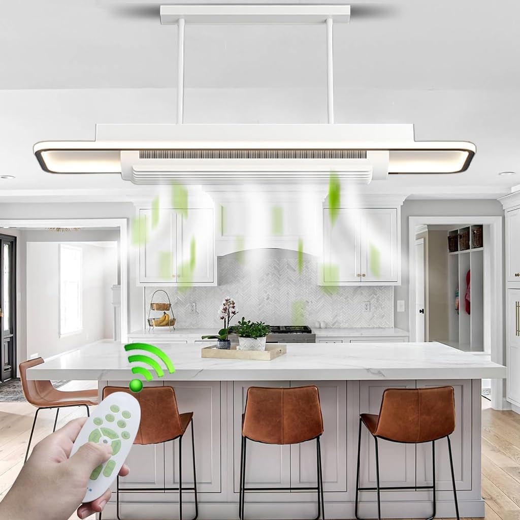 RJ-90W Modern Hanging Rectangular Bladeless Ceiling Fan with 3-Color Dimmable LED Light with Remote Control, 6 Wind Speeds (2 Years Warranty) – Ideal for Bedroom & Living Room-image-31
