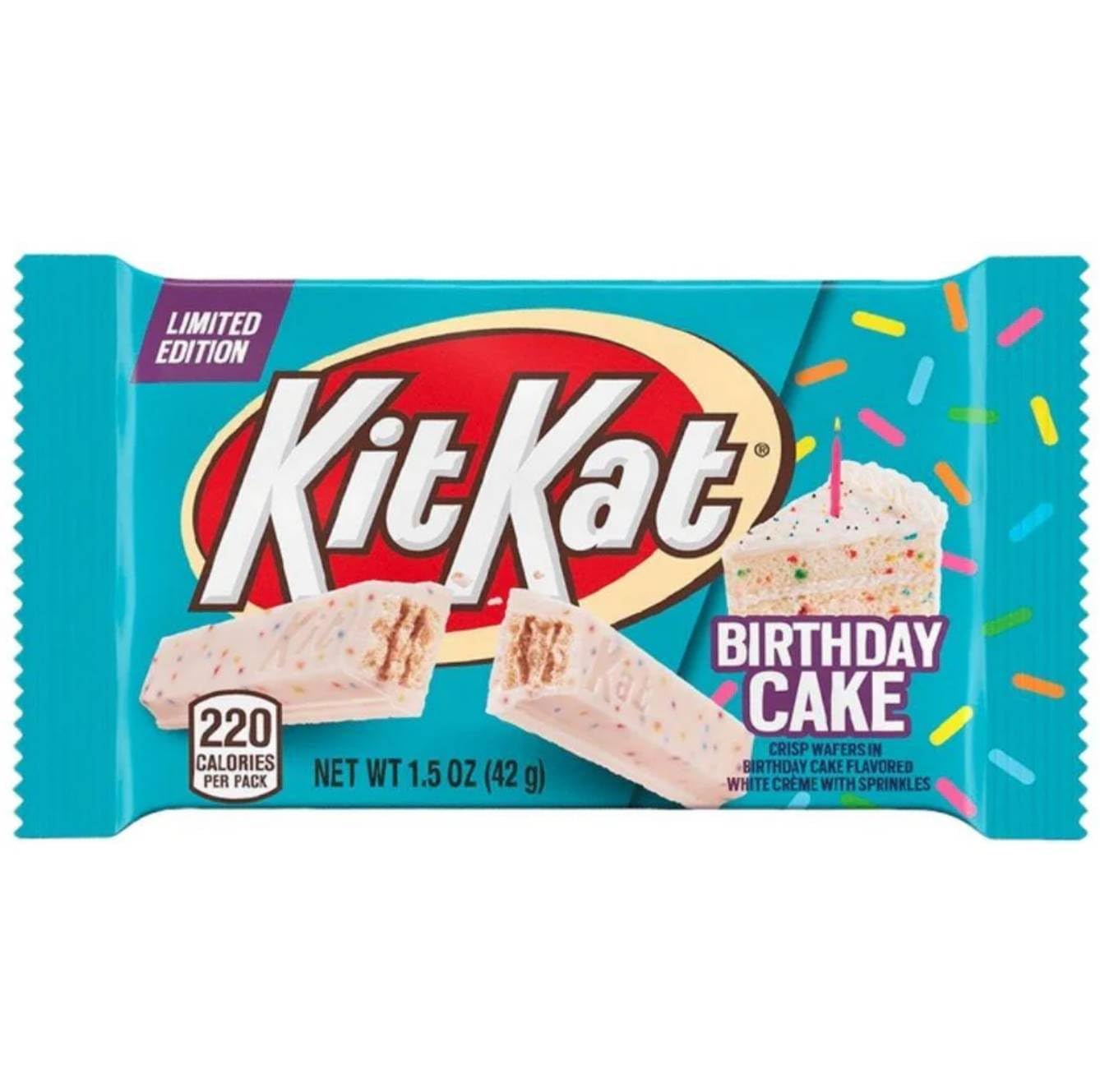 Birthday Cake Kit Kat Bar White Chocolate Limited Edition 4 Pack 1.5 Oz Bars