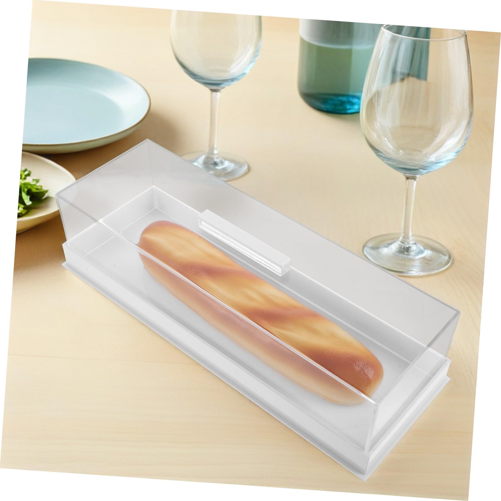 Ipetboom Expositor Rectangular para Tartas de Acrílico con Tapa de Color Claro, Soporte para Tartas Fácil de Limpiar y Versátil para Reuniones en Casa o Cafeterías