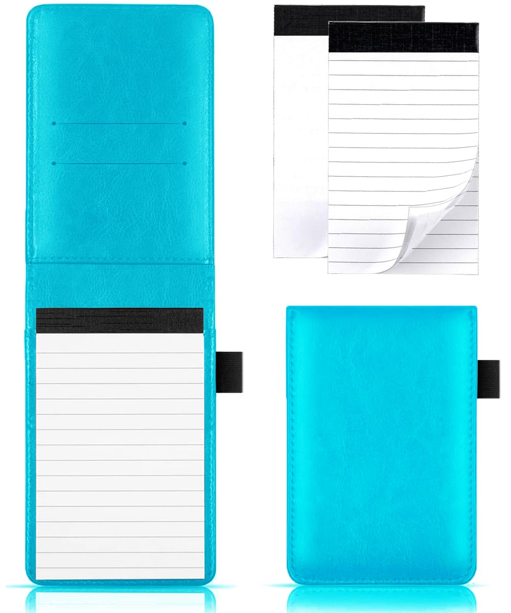 EKEZATA a7 Notepad, Mini (7 Colors Available), A7 Notebook, Vertical, PU Leather, Card Pocket, Convenient, Work, Business Notebook, Convenient for Portable, Stationery, Daily Records, Meeting Notepad,