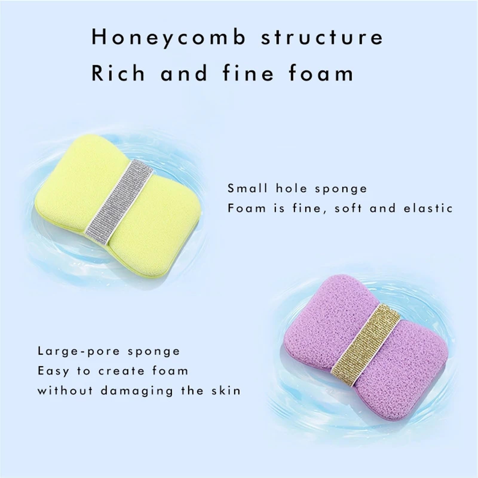 Spugna Doccia 1PCS Sponge Soap Bag Bath | Spugne scrubber esfolianti for il corpo con custodia in rete schiumogena detergente(4PCS)