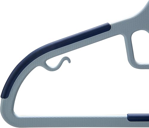 Miniatura 6 de Simplify Paquete de 12 perchas para niños, antideslizantes, delgadas, ahorradoras de espacio, no más ropa de bebé estiramiento, azul, 3229-azul