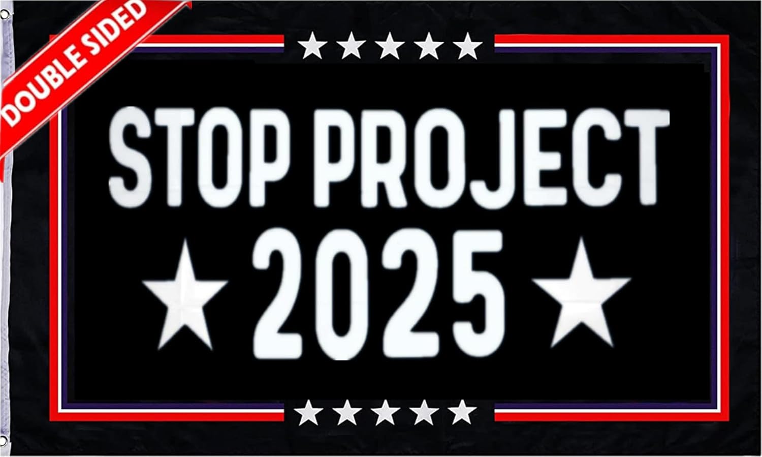 Double Sided Stop Project 2025 Flag 3x5FT, Vivid Colour, Double Stitching On the Edge,No Project 2025 Flags with 2 Brass Grommets. (blue 3x5)