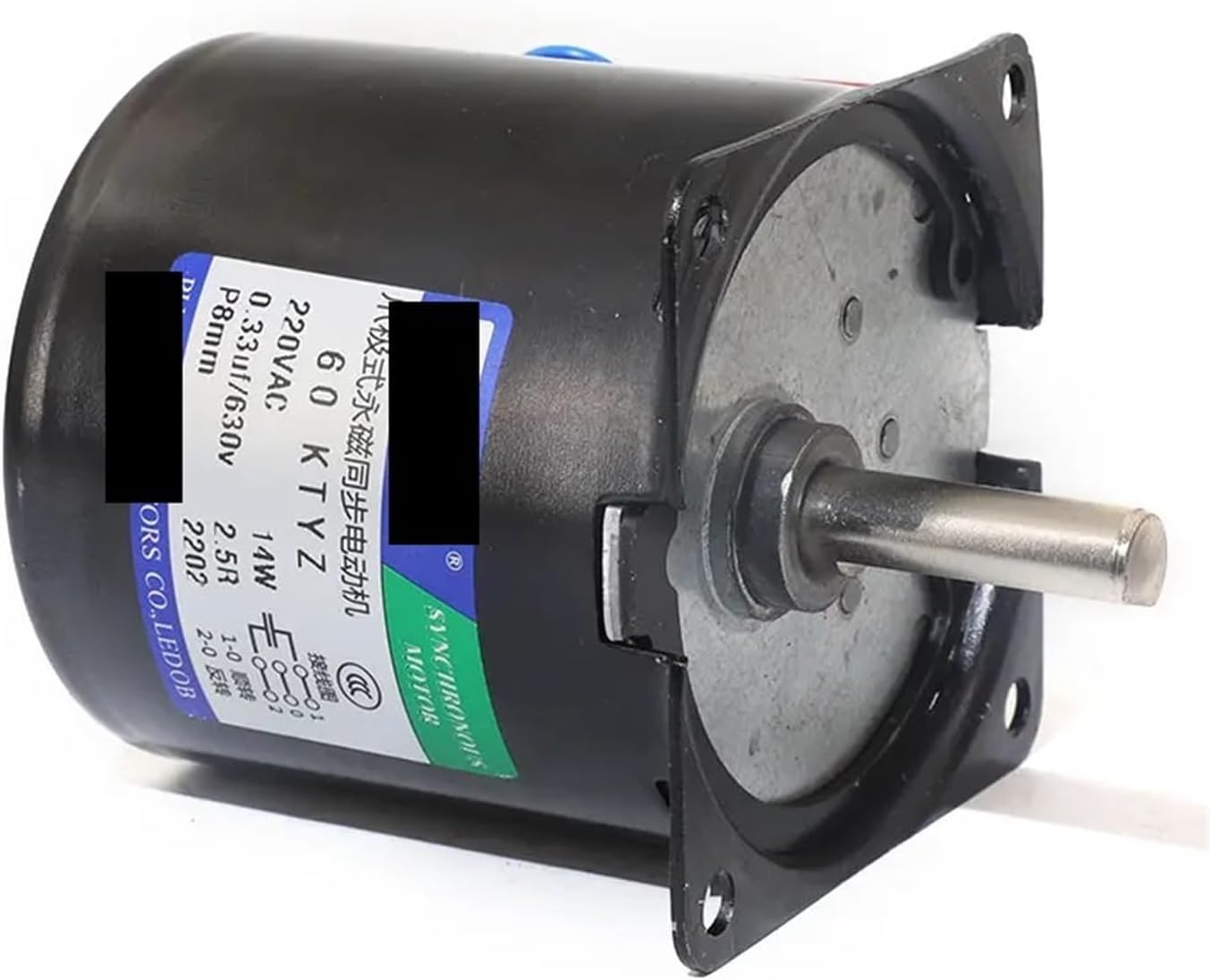 Synchronous Motor 60KTYZ Eccentric Shaft 8mm 110V 220VAC 14W Permanent Magnetic Synchronism 2.5RPM to 15RPM Metal Gear(220V 5rpm)