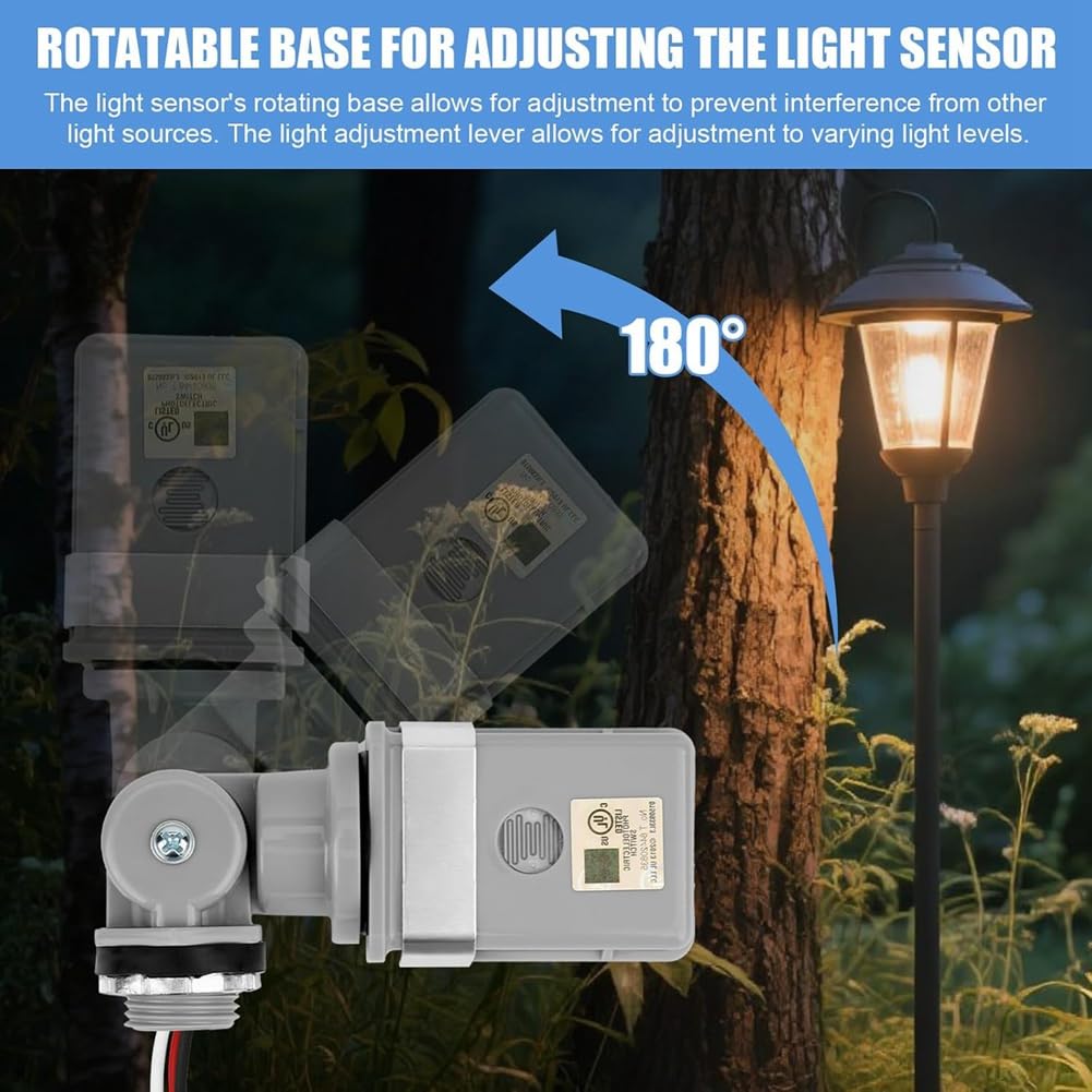 Per Sensori Fotocellula di Illuminazione Esterni 3-Pack 120VAC Crepuscolare All' IP54 Interruttore Fotoelettrico Impermeabile