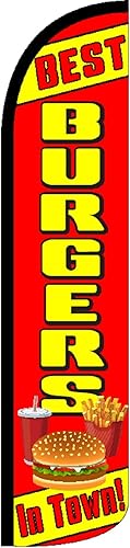 La mejor bandera estándar sin viento de hamburguesa en la ciudad (herramientas no incluidas)