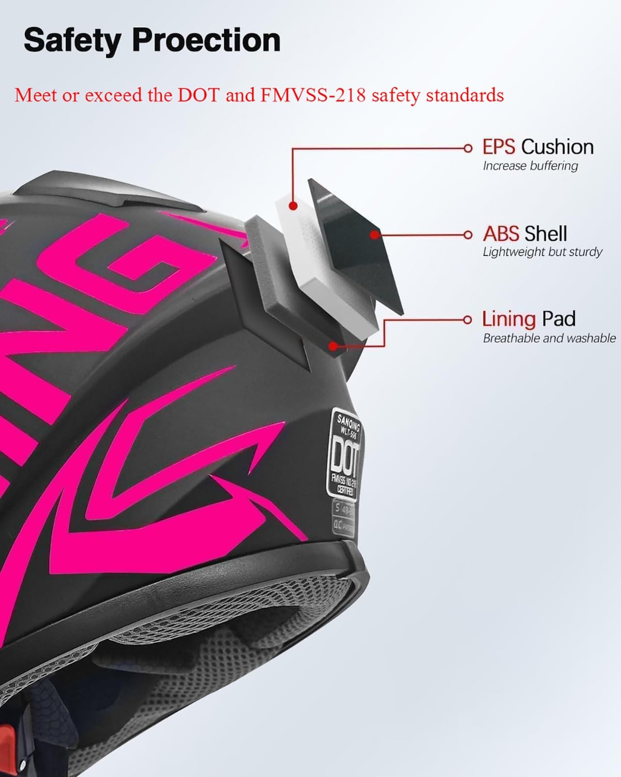 Casco Integral De Motocross Para Niños, Casco De Scooter Con Visera Solar, Cascos De Moto Para Niños, Casco De Seguridad Para Niños De 4 A 10 Años C,S/(47~58cm)