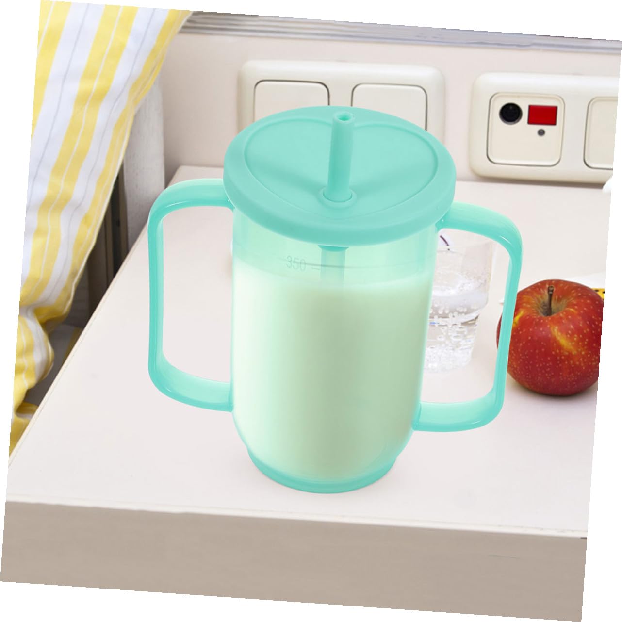 Vasos Antiderrame Para Adultos Mayores 2 Piezas Pajita Integrada Soporte Ergonómico Plástico Reutilizable Para Pacientes Cuidado Diario En Alimentación Segura