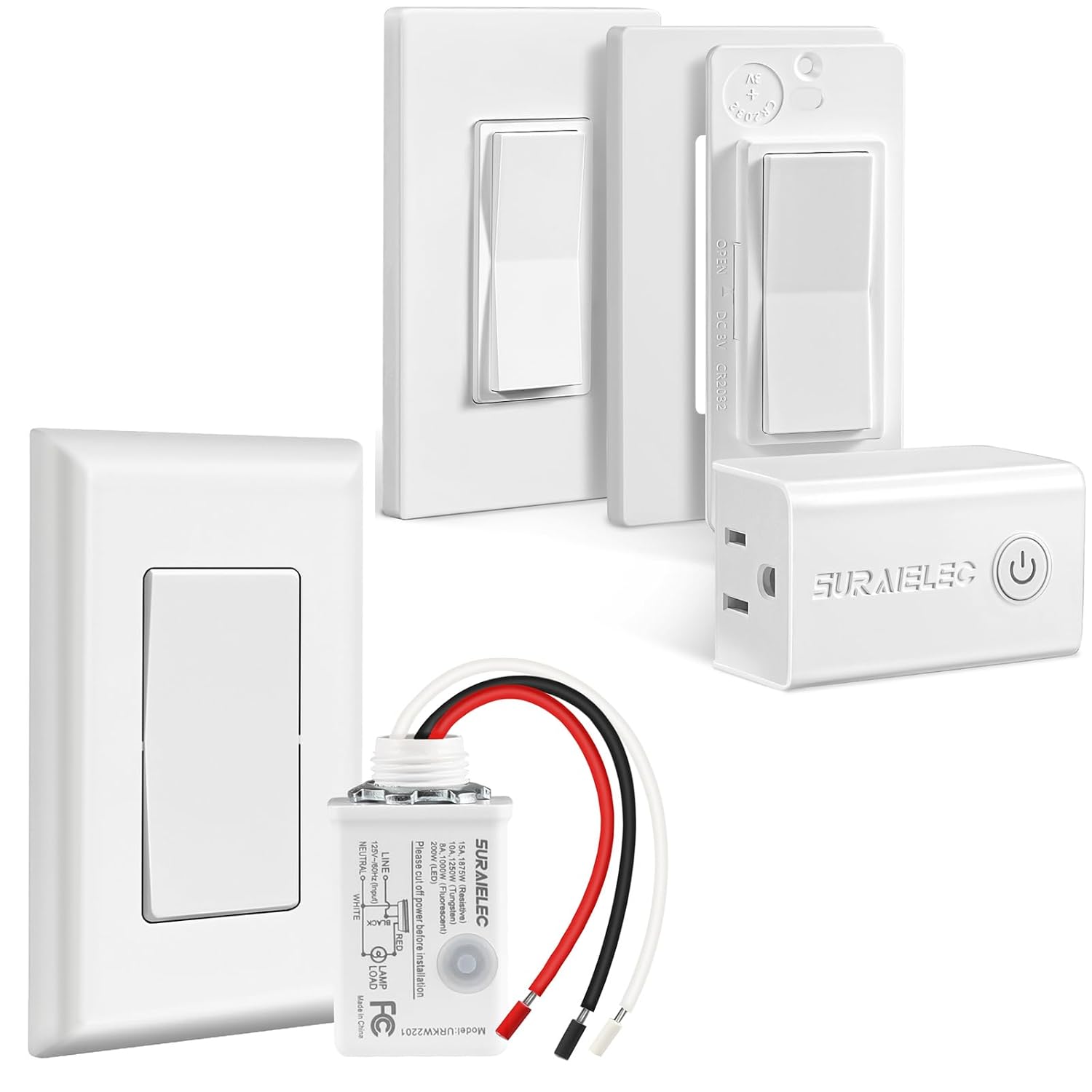 SURAIELEC Wireless Light Switch and Remote Control Outlet
