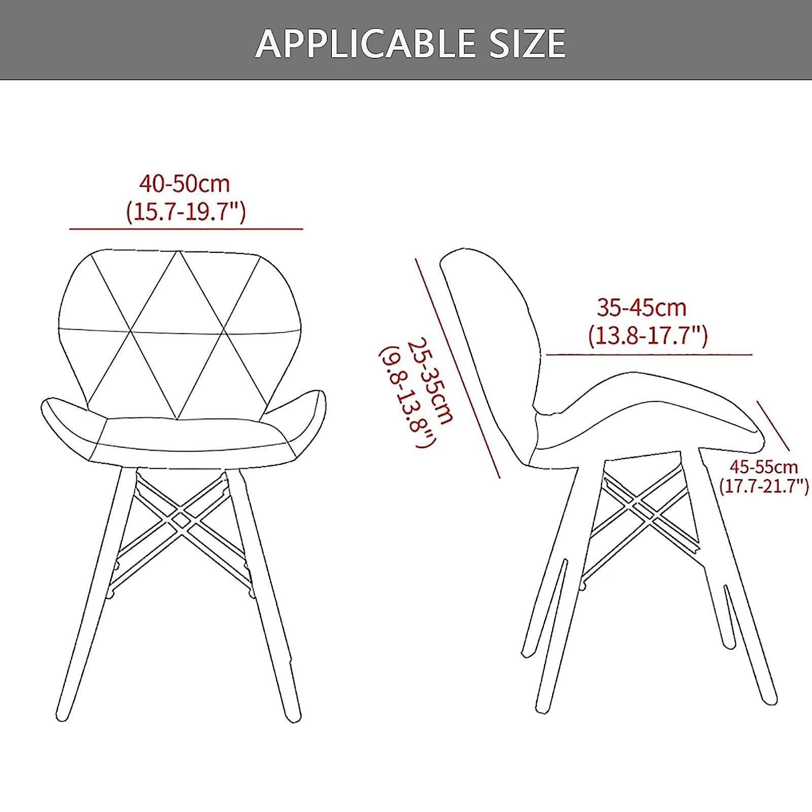 Fundas para sillas de Comedor, Fundas con reposabrazos curvos, Cubiertas elásticas de Estilo Concha y Respaldo de ala para salón,F,4 Piezas