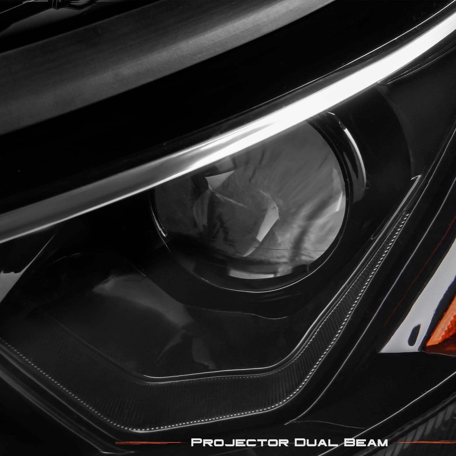AKKON - Fits 2020-2024 Toyota Highlander [Dual Beam Projector] Chrome Headlights Pair Driver+Passenger w/Non LED DRL