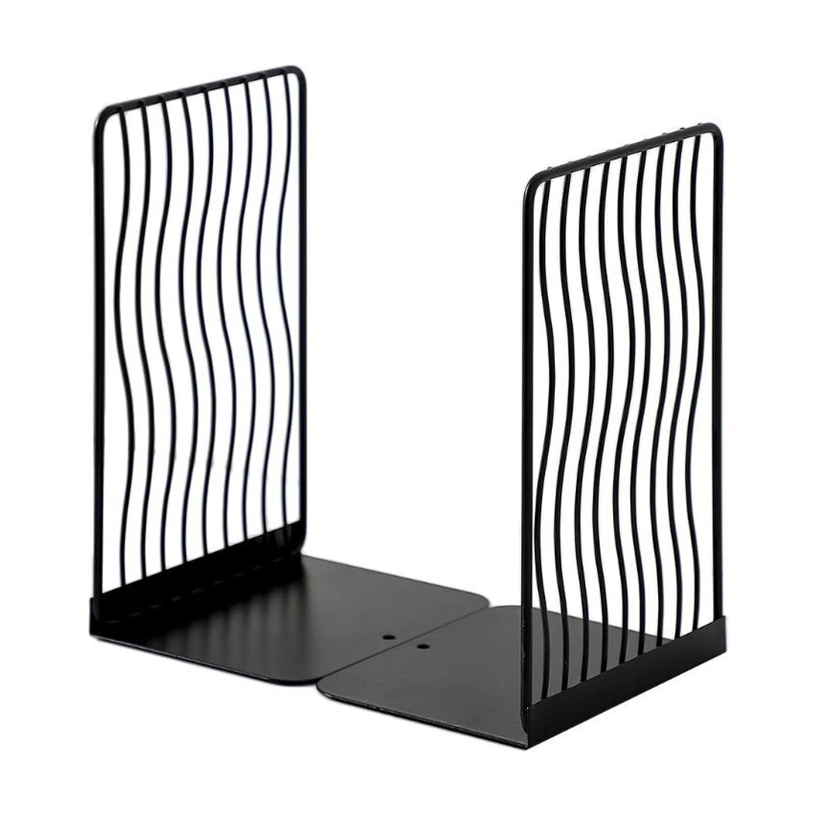 Bookends Styl skandynawski Żelazny wspornik metalowy 1 para książek i półek na książki Podpórka biurko Organizator biurowy Artykuły papiernicze Półka(Black)