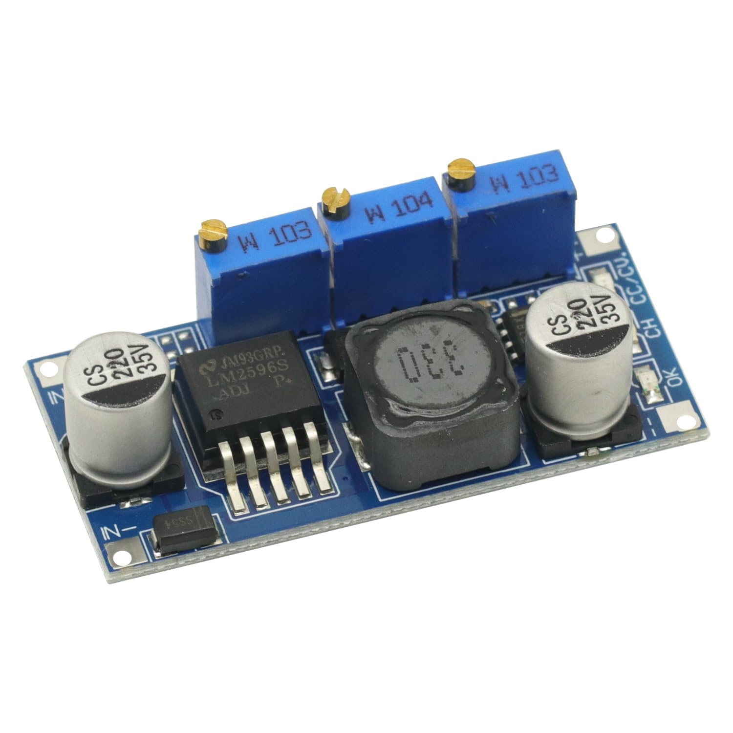 5 sztuk LM2596S Sterownik Led Stały Prąd Stały DC-DC 3A Regulowany 7V-35V Step-Down DC/CV Moduł zasilania LM2596S-ADJ Regulator napięcia stałego