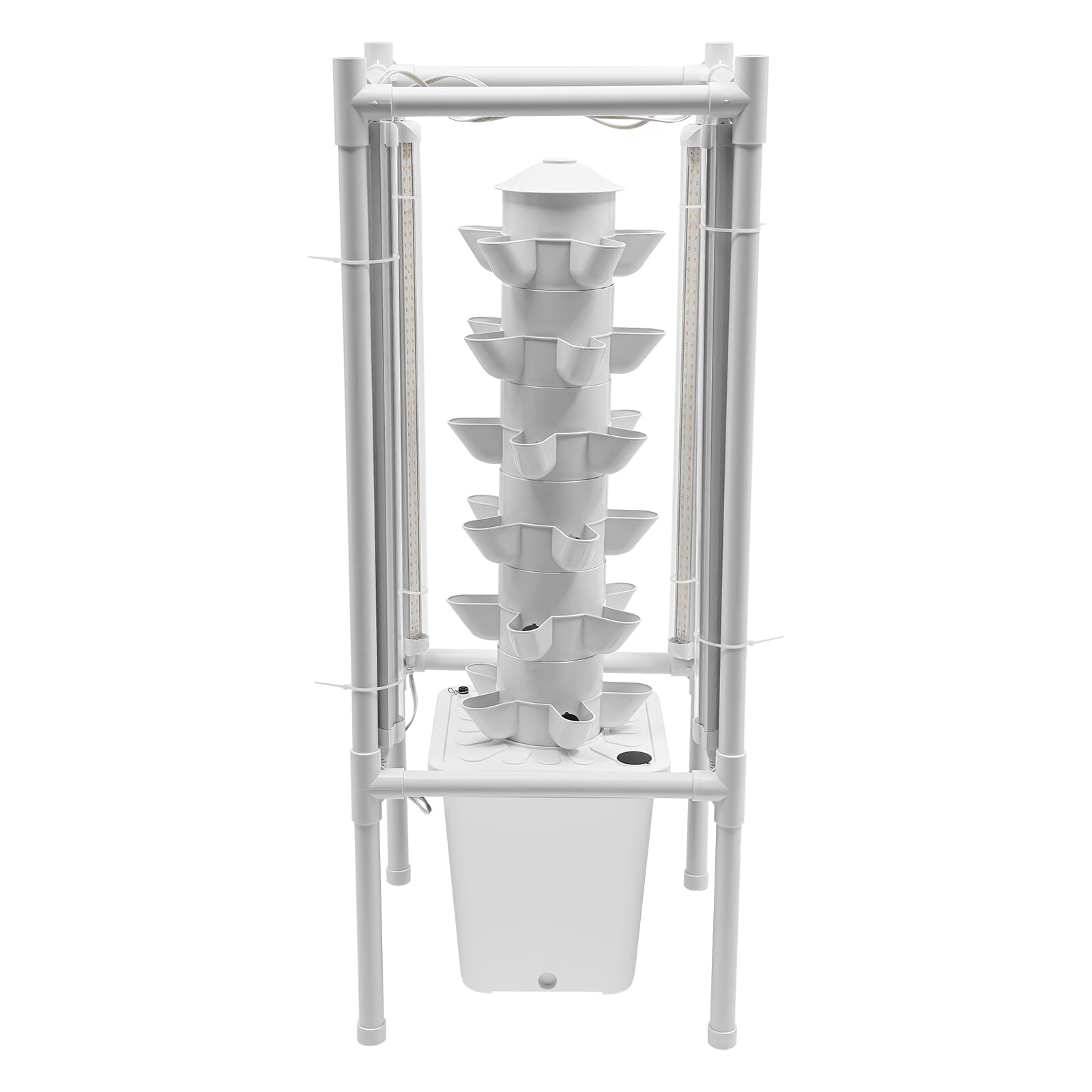 Sistema hidropónico, torre hidropónica de 6 capas, torre aeropónica con depósito de agua grande de 10 litros, torre hidropónica vertical con 30 agujeros para plantar, kit de cultivo aeroponics para