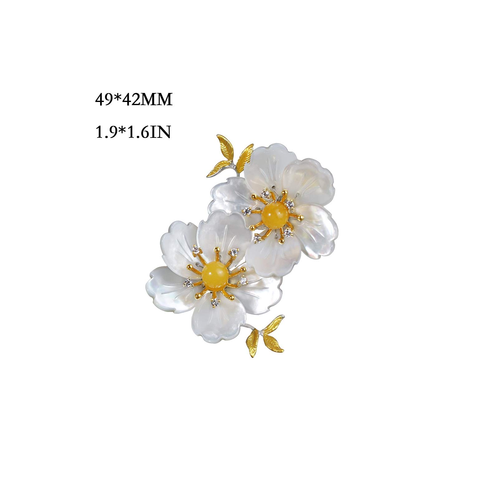 Broche Mujer Broche de flor de perla for mujer y niña, broche for chal, Pin de seguridad, ramillete de temperamento de alta gama, decoración de ropa, 1 pieza Broche de Moda