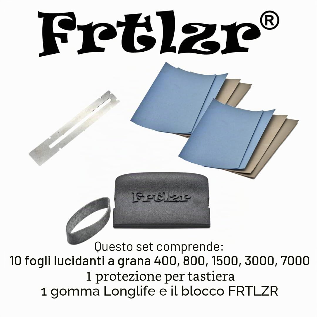 Kit per lucidatura tasti chitarra Basic, design ergonomico tedesco, kit per finitura tasti
