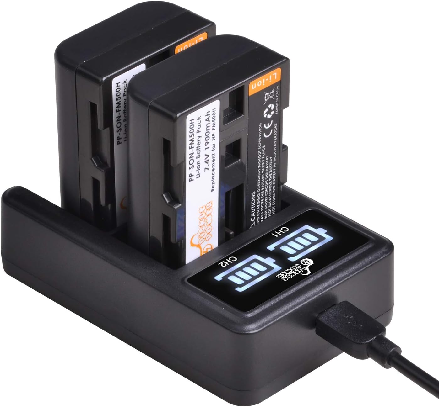 STK NPFM500H Charger for Sony Alpha A57, A77, A99, A65, A100, A200, A900, A300