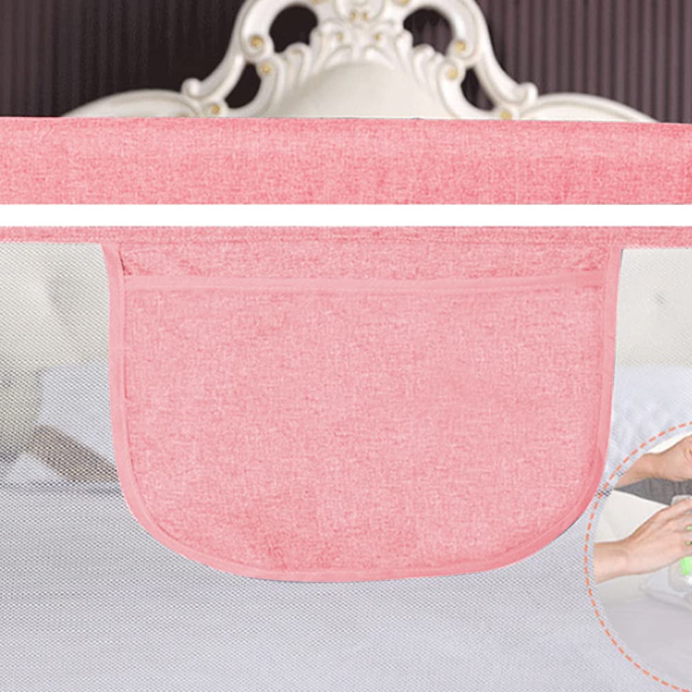 Sponda da Letto 150/180/200 cm (4,9 FT/5,9 FT/6,6 FT), Sponda Letto per Bambini Barriera di Sicurezza Universale Anticaduta con 1 Tasca Barriera Letto da Viaggio (180 cm/5,9 FT, Rosa)