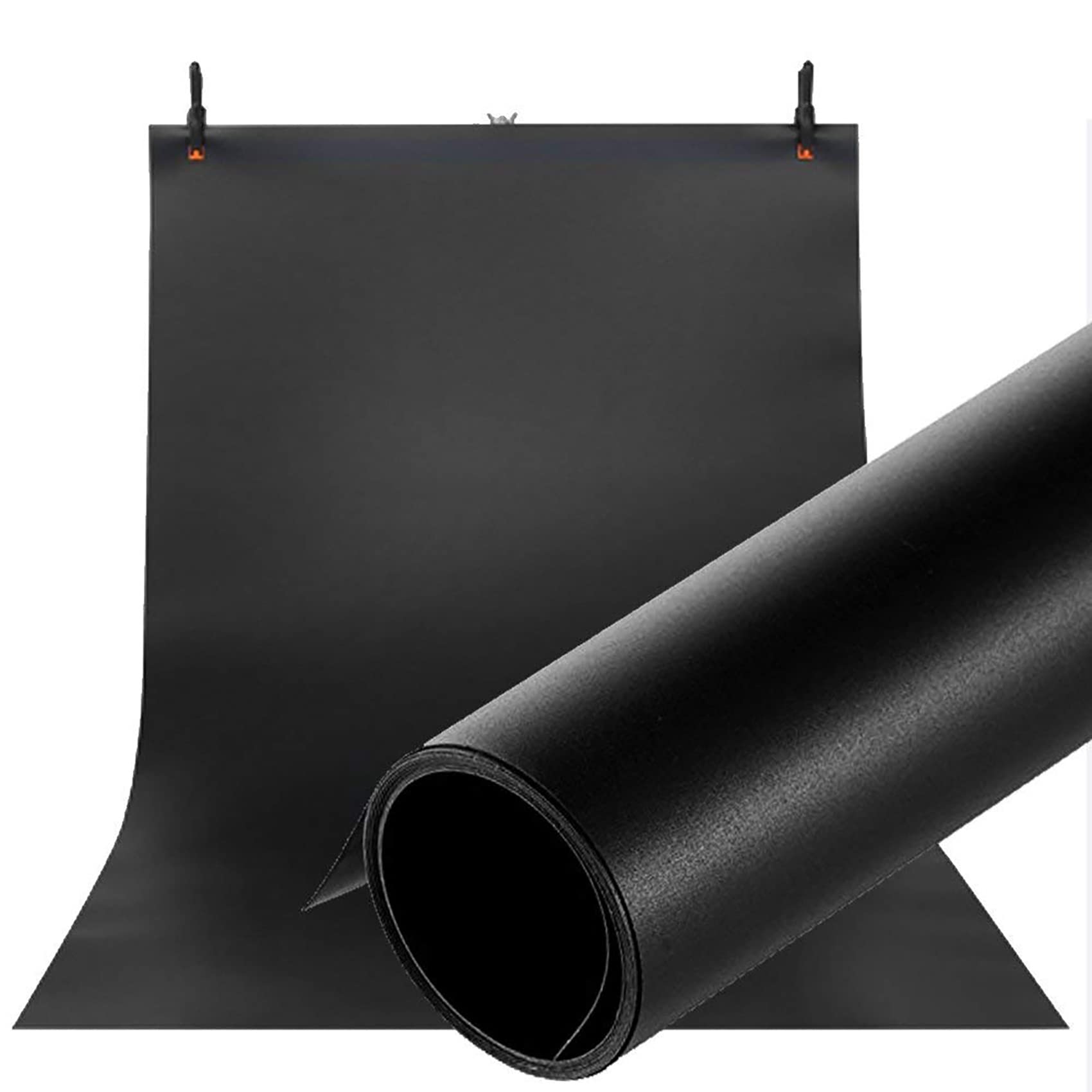Selens Sfondo in PVC, 120 x 200 cm, impermeabile, per studio fotografico, opaco, liscio, su entrambi i lati, nero