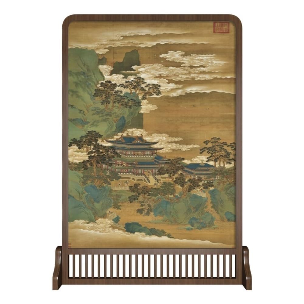 Privacy Screen Solid Wood Screen Partition Decoration Living Room Porch Chinese Style Zen Tea Entrance Movable Room Divider