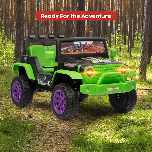 Image of Monster Jam - 12V Kids Ride On with Rechargeable Battery, LED Headlights, Press-Button Start, Durable Wheels, Forward & Reverse Drive, Contoured Seat