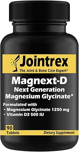 MAGNEXT-D Glicinato de Magnesio de Nueva Generación 1250 mg y Vitamina D3 500 UI (90 Tabletas) (1)
