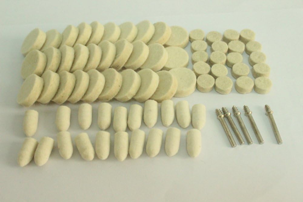 75 Pcs of Felt Polishing Pad & Wheel, Point & Mandrel Kit Fit Dremel Rotary Tools for Polishing, Buffing and Burnishing