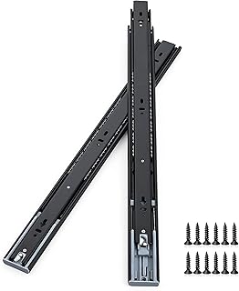 Soft Close Drawer Slides 20 Inch, Full Extension Ball Bearing Heavy Duty Drawer Slides Side Mount for Cabinet (10 Pairs, Black)