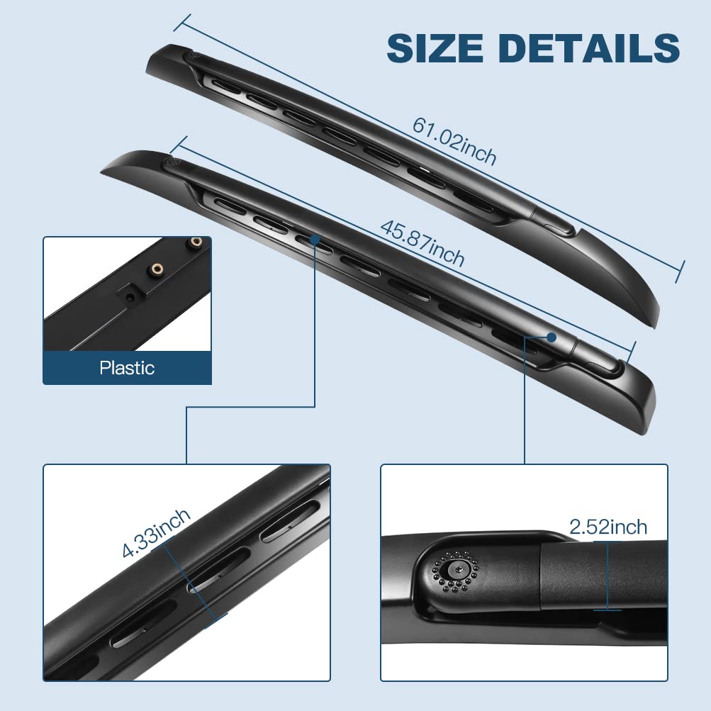 Cciyu Rooftop Cargo Rack Crossbars For Toyota Tacoma Double Cab 2005 2021 Rooftop Luggage Canoe Kayak Carrier Rack Black Roof Cross Bar Fits Models Only
