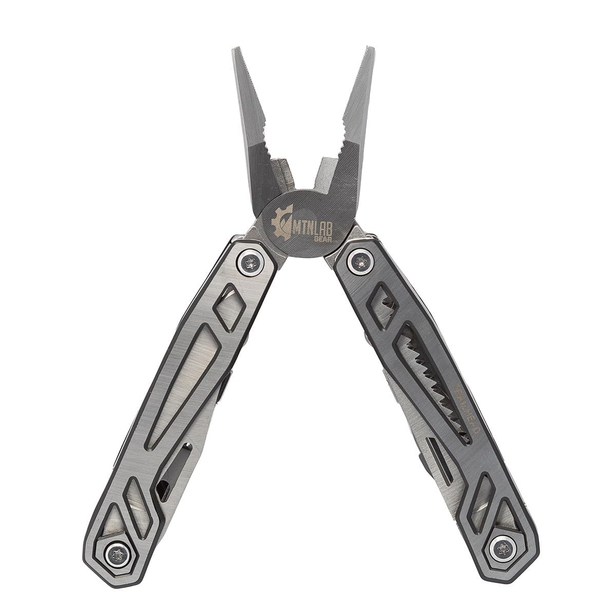 Mountain Lab Trailhead Multi-Tool, 15-in-1 Edelstahl Multitool, Verriegelung Leichtgewicht, Rückholmechanismus Einfache Bedienung, Zange, Nylon Tragetasche für Geschenke, Männer, Outdoor Survival,