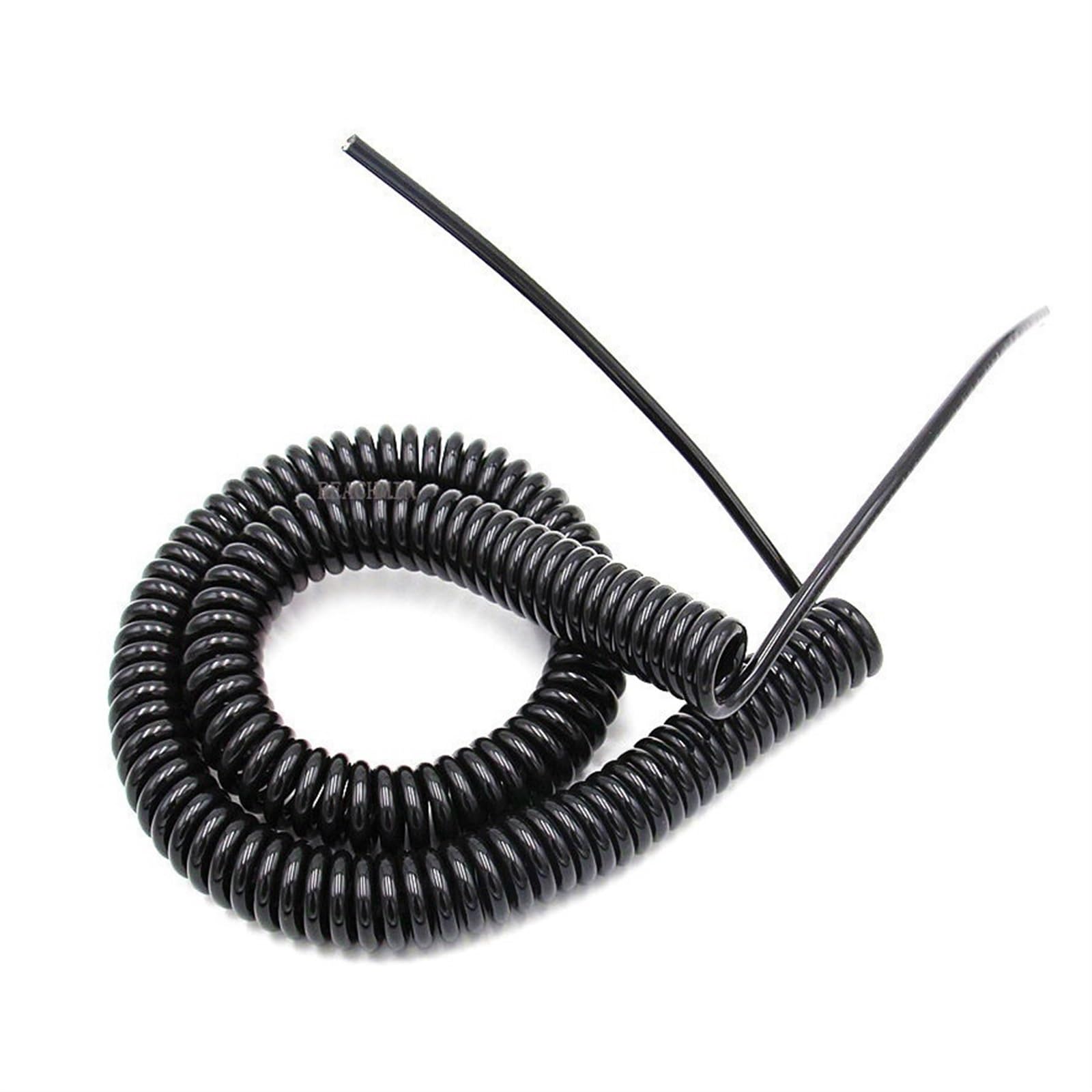 Cavo di alimentazione a spirale con filo a molla, cavo di alimentazione a spirale a 3 conduttori, cavo elettrico estensibile a molla quadrata da 0,5 mm(Line Length 7.5 Meter 3 Core 14AWG)