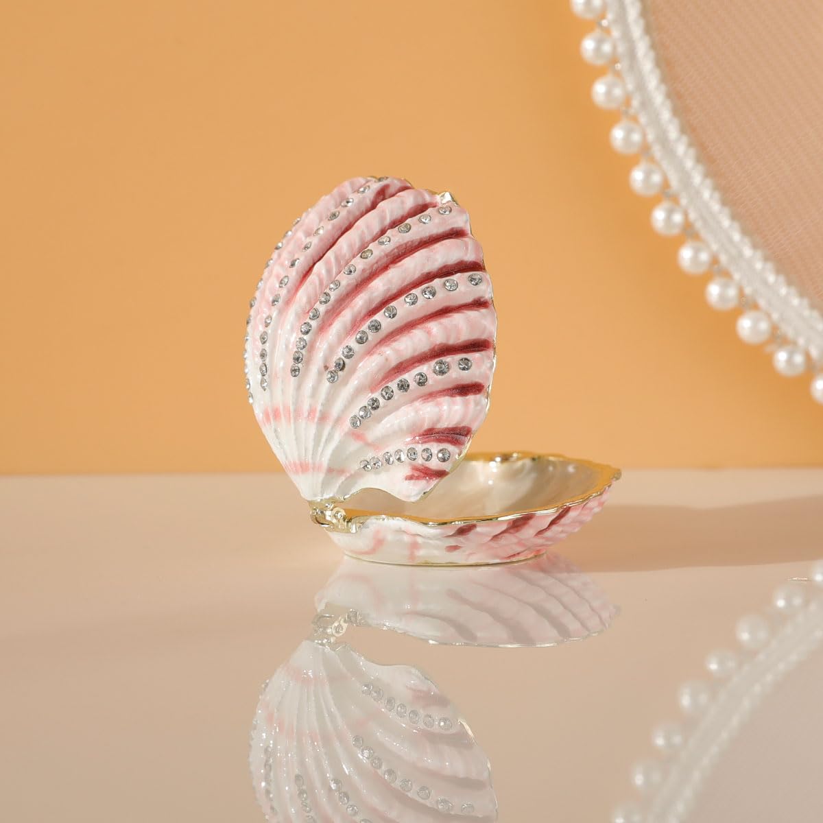 Scatola per gingilli con giraffa, strass incernierati, porta anelli decorativi dipinti a mano, scatola per anelli in smalto colorato, regalo per la festa della mamma  15