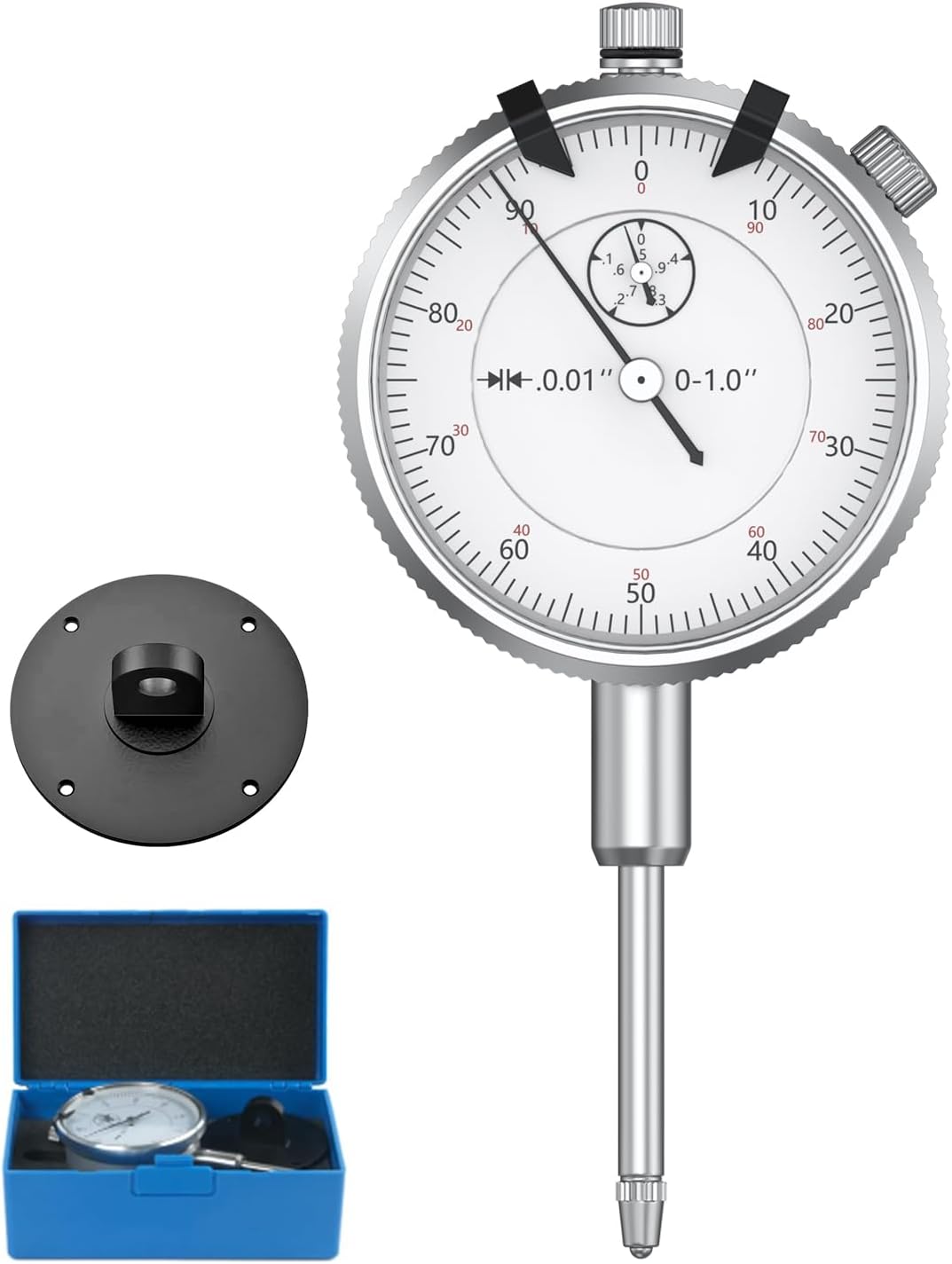 Dial Indicator 0-1"/0.001" Dial Indicator with Case, Measuring Tool for Lathe, 3D Printing, Workshop, CNC Machine Tool, Table Saw