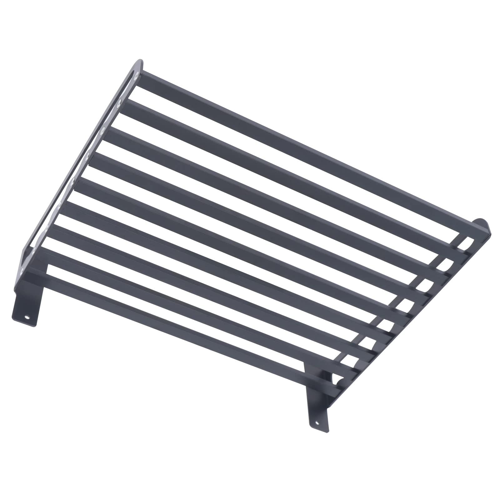 Soporte de pared de aluminio para microondas, estante de pared para microondas, estante de microondas negro, 50 x 39,5 cm, soporte para microondas, estante de acero inoxidable, soporte para