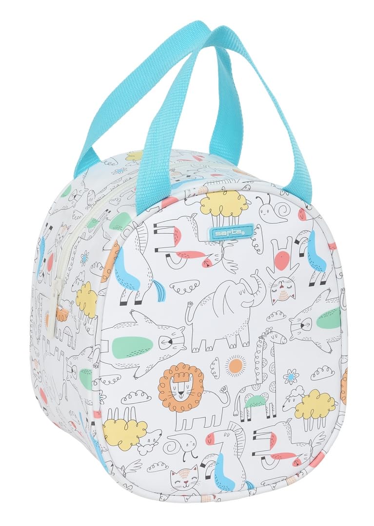 Safta Preescolar Zoo - Bolso Portameriendas, Portatodo, Calidad y Máxima Resistencia, Porta Comida, Recreo, 19x14x22 cm