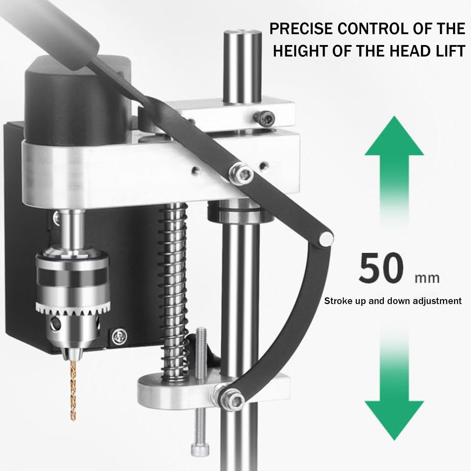 Mini Trapano a Colonna da banco di precisione da 6 Pollici for Metallo, Legno, plastica e Acrilico, for la creazione di Gioielli e Artigianato Fai-da-Te, Trapano Compatto e Versatile