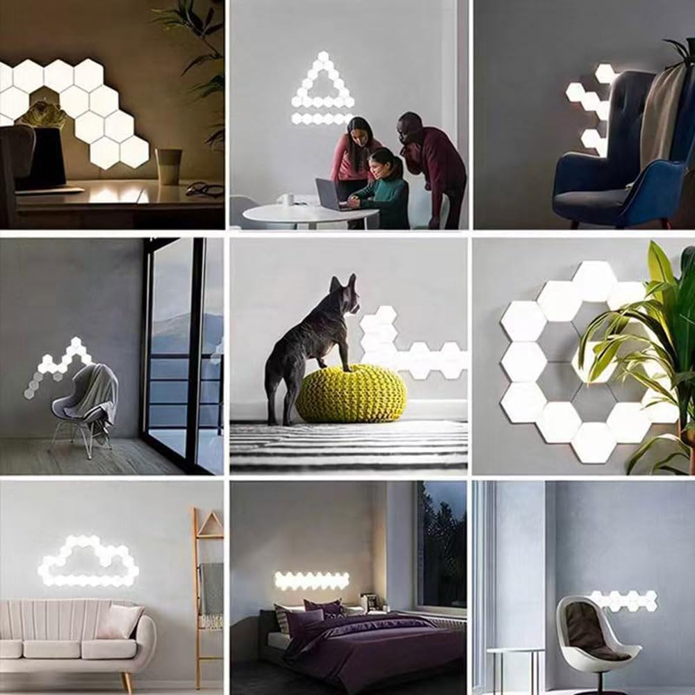 Luci esagonali per videogiochi, pannelli luminosi esagonali a LED per pareti, luci geometriche RGB fai da te per la decorazione della casa, camera da letto, sala giochi, bambini e adulti, confezione d