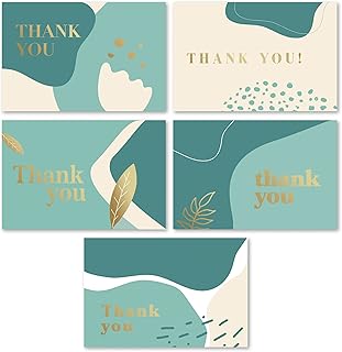 Rileys Thank You Cards with Envelopes | 50-Count, Gold Foil - Blank Note Cards, Thank You Notes, Blank Cards with Envelopes, Thank You Wish Cards, Wedding, Graduation, Baby Shower (Sage Green)