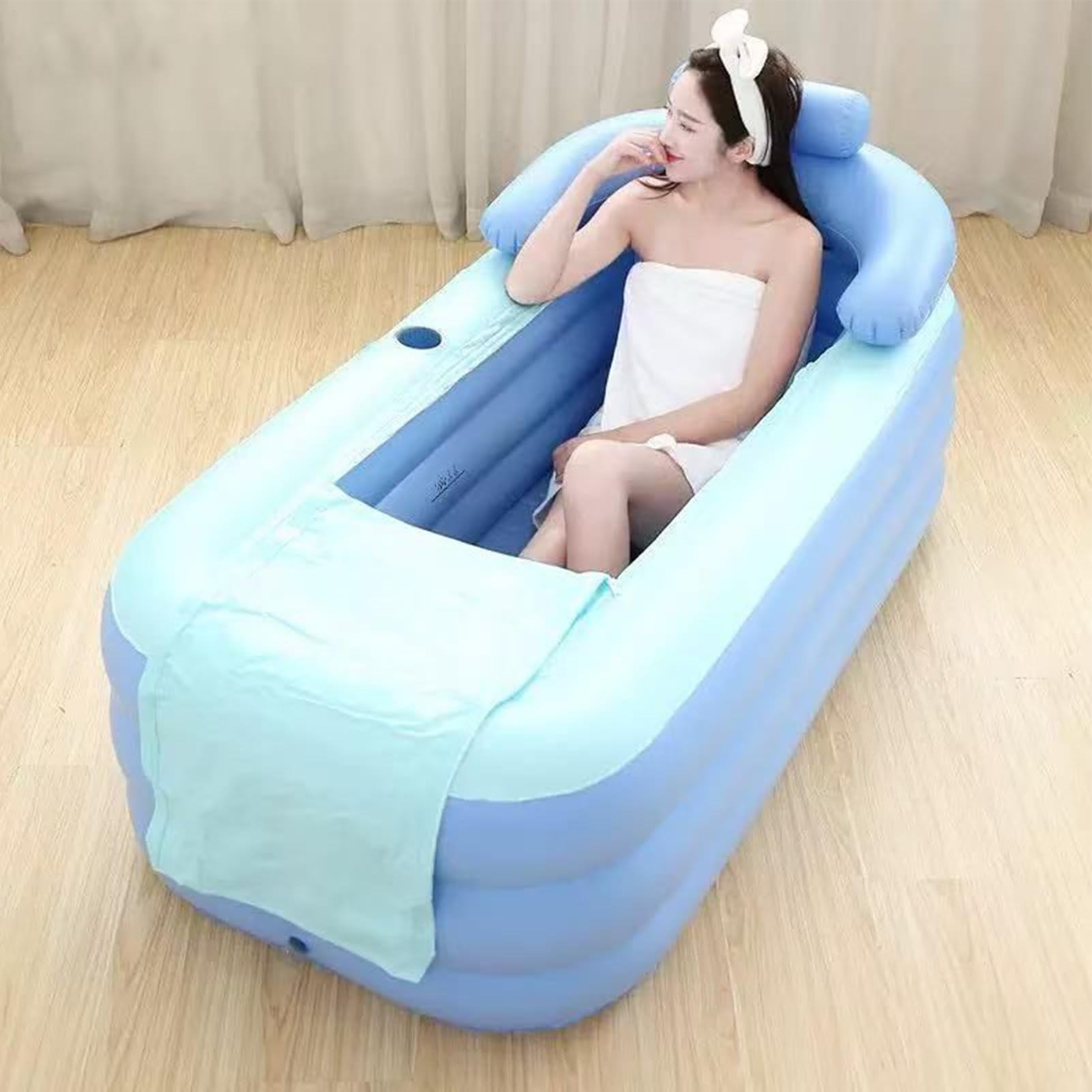 Aufblasbares Bad – Aufblasbare Badewanne für Erwachsene, PVC, faltbar, mit integriertem Kissen | faltbare Badewanne, Badzubehör für Frauen, Mädchen, , Jugendliche, , Herren, Mädchen