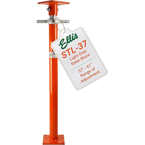 Ellis Manufacturing Light-Duty Steel Lifting Shore and Jack Post – House Jack for Foundation, Floor Leveling, and Concrete Bracing – 12,000 lb Safe Load Capacity – 37"-61" Adjustment