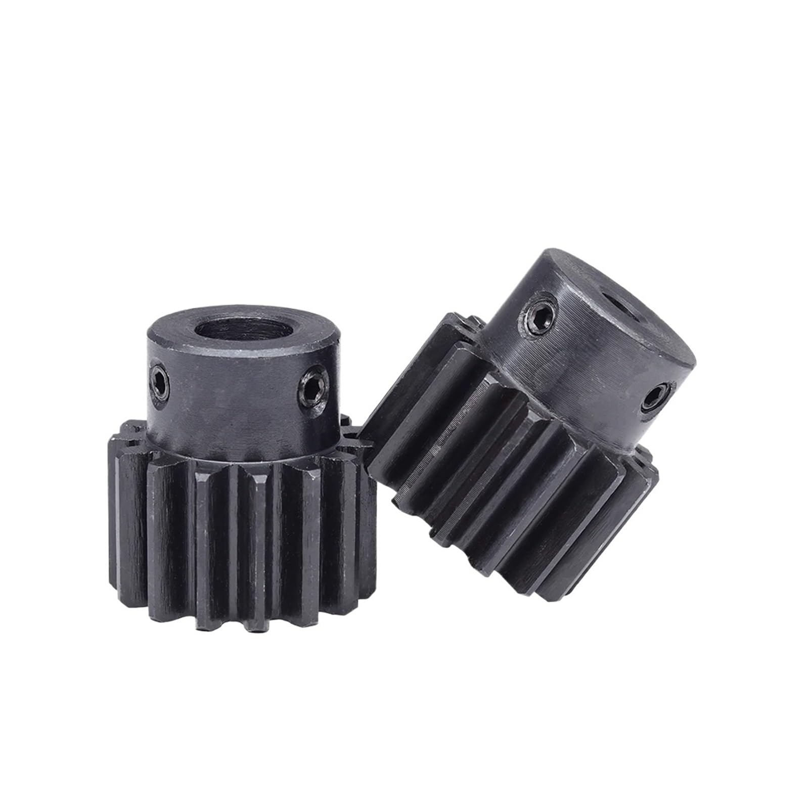 Bevel Gear Pinion Hardware Mechanical 1pcs Spur Gear 2 Module-14T/15T Bore Size 6/8/10/12mm Transmission Gears Blackening Carbon Steel Teeth Height 20mm(8mm-2M-14T)