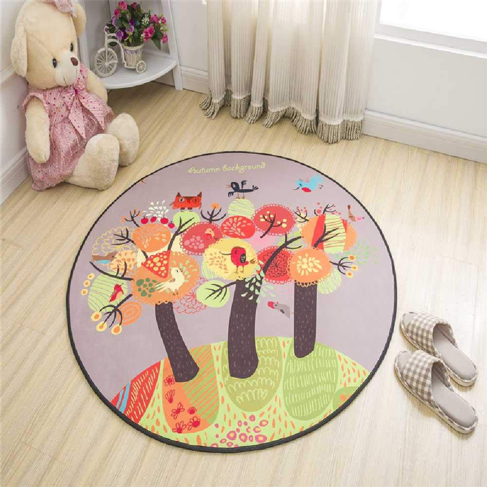 Tapis anti-dérapant salle de porte rond 80cm pour stopper l'eau et la saleté